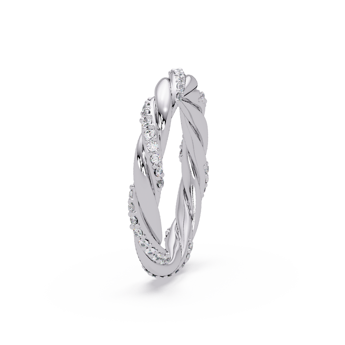 Twisted Rope Lab Grown Diamond Band Ring - HIGHCARAT DIAMONDS