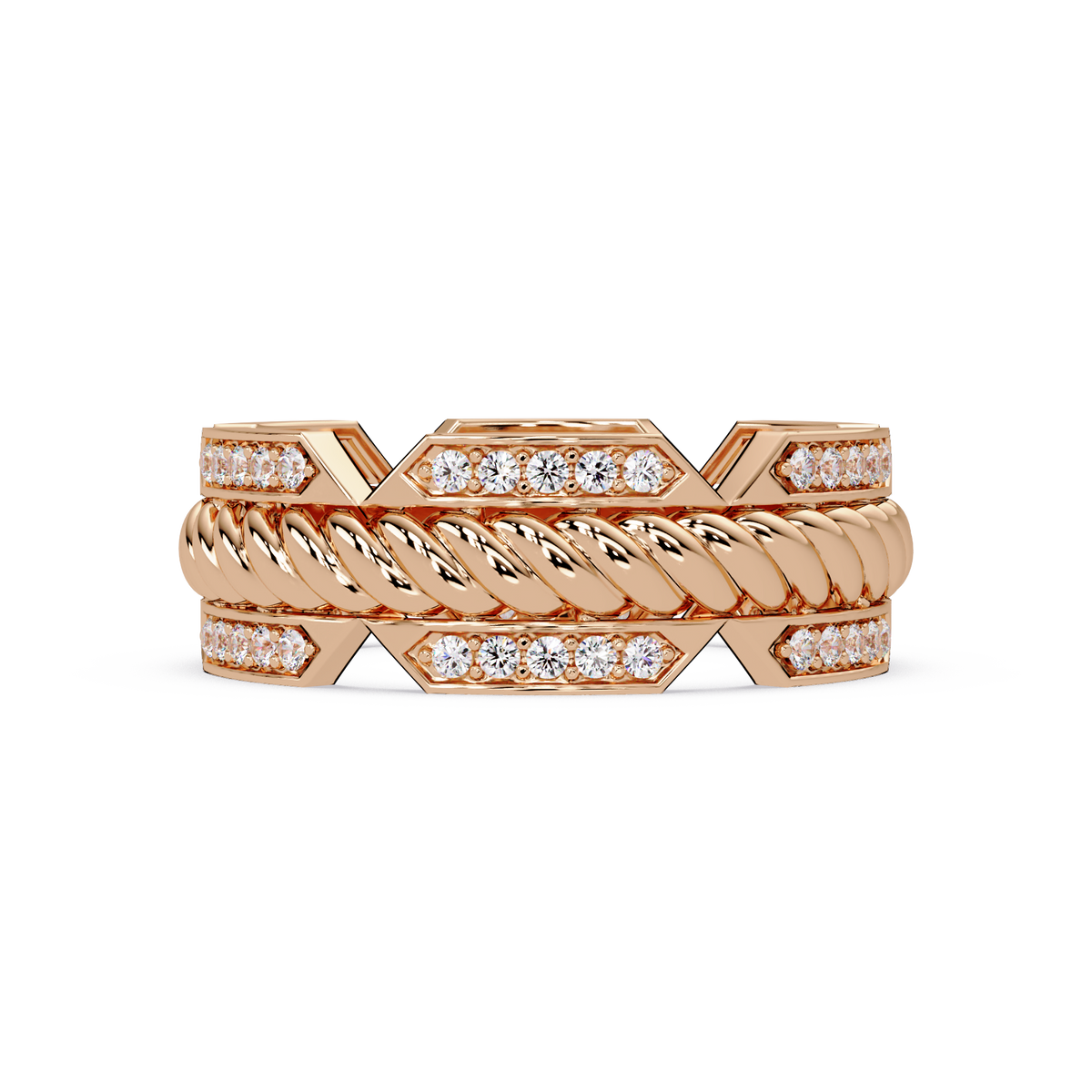 Twisted Rope Lab Grown Diamond Statement Ring - HIGHCARAT DIAMONDS