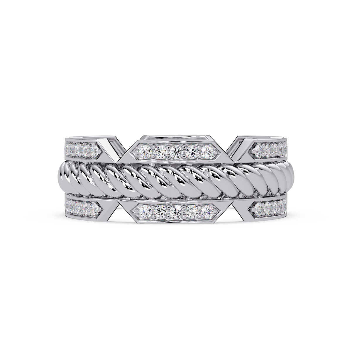 Twisted Rope Lab Grown Diamond Statement Ring - HIGHCARAT DIAMONDS