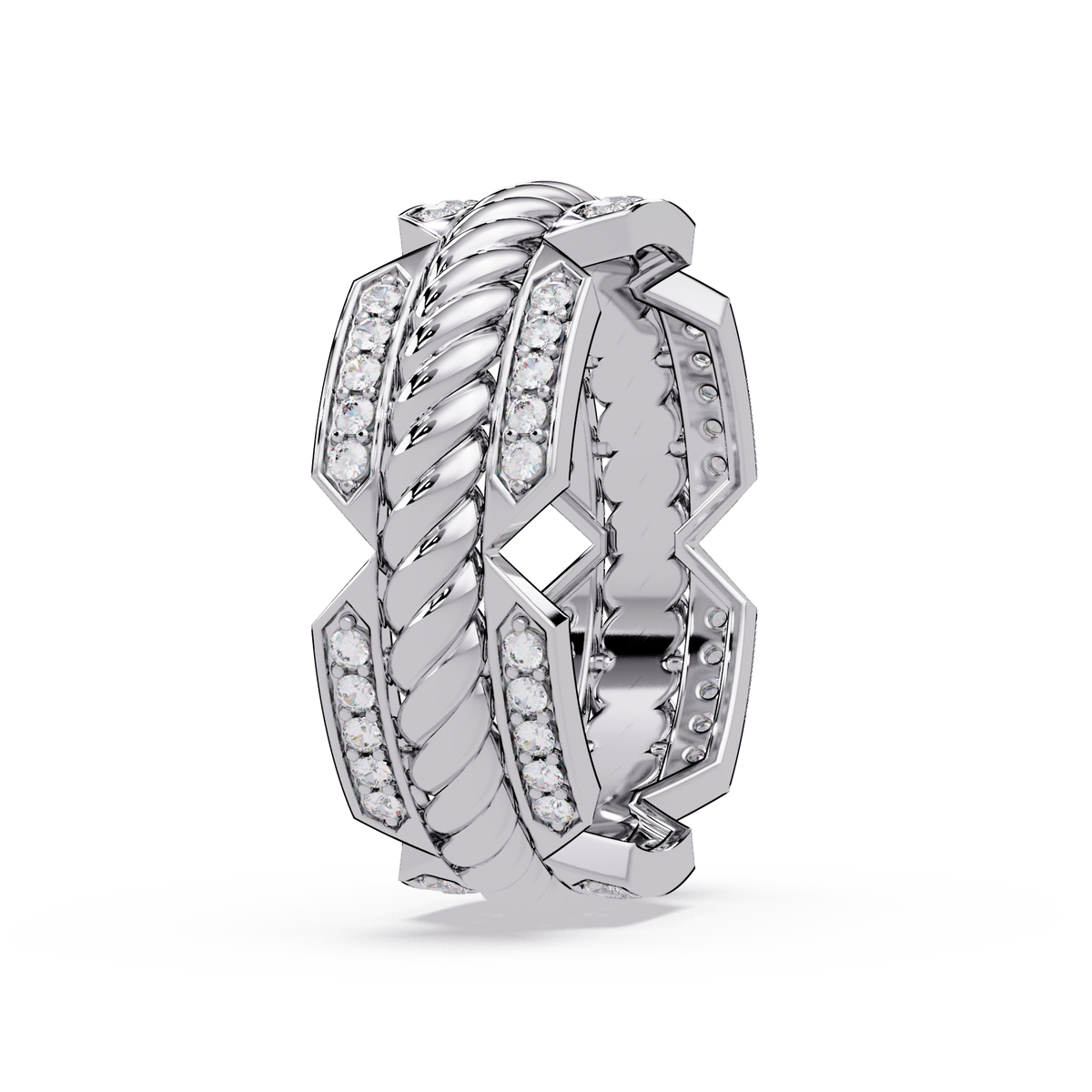 Twisted Rope Lab Grown Diamond Statement Ring - HIGHCARAT DIAMONDS