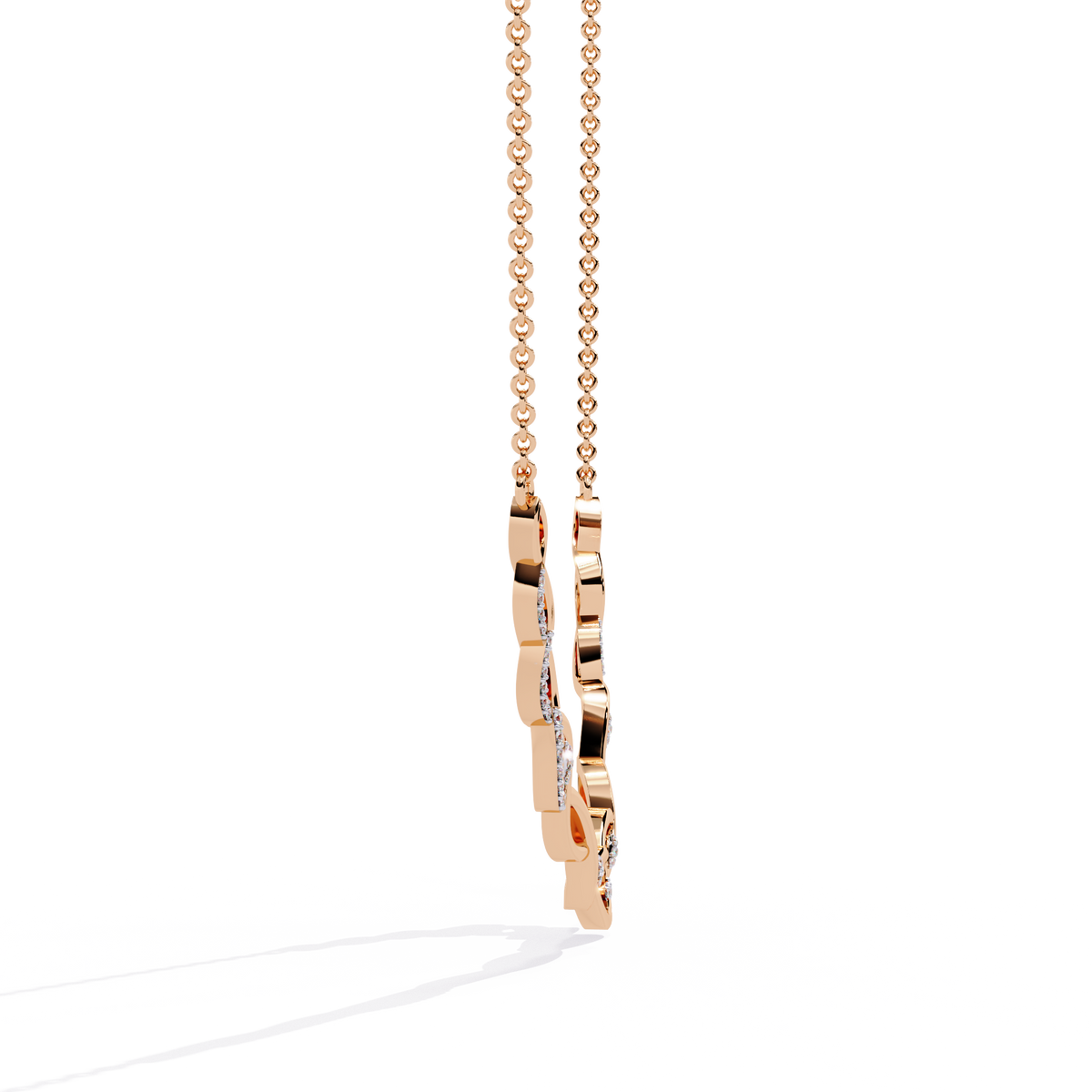Twisted Round Cut 14k Solid Gold Lab Grown And Natural Diamond Antique Minimalist Party Wear Diamond Necklace Gift For Her - HIGHCARAT DIAMONDS