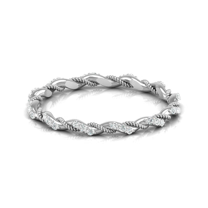 Twisted Round Cut Band Ring for Her 14KT Solid Gold Everyday Wear In Lab Or Natural Diamonds - HIGHCARAT DIAMONDS