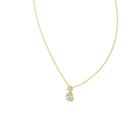 Round Shape Lab Grown Diamond Two Stone Solitaire Pendant For Womens - HIGHCARAT DIAMONDS