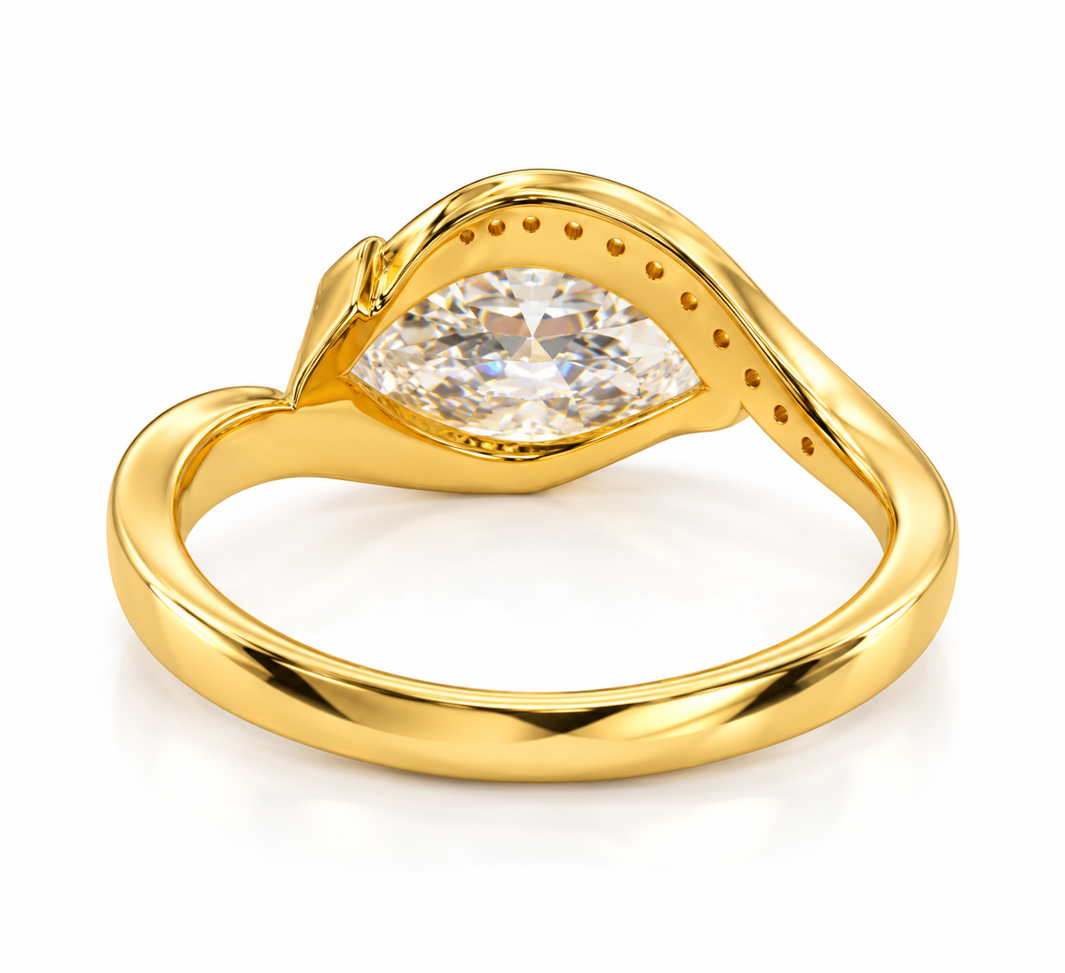 1.65 Ct Marquise Cut Lab Grown Diamond Bypass Ring