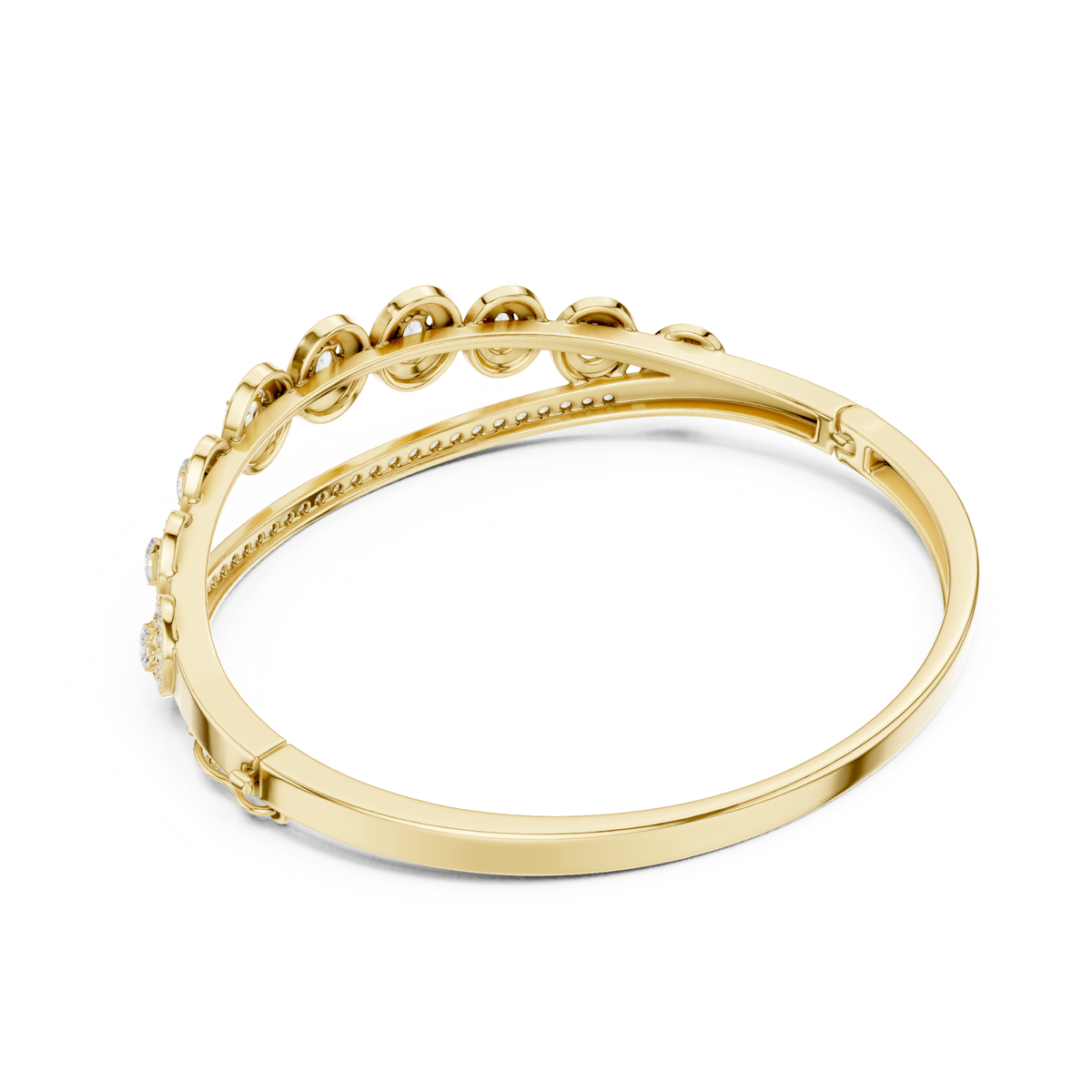 Unique 2.82CT Oval & Round Cut Lab Grown Diamond Halo Wedding Bracelet - HIGHCARAT DIAMONDS