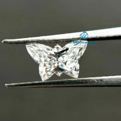 Fancy butterfly shape diamond crafted with custom faceting and polished finish