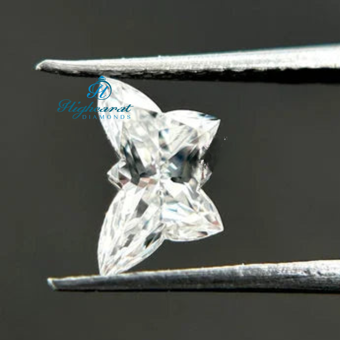 Butterfly silhouette loose lab grown diamond with detailed wing structure