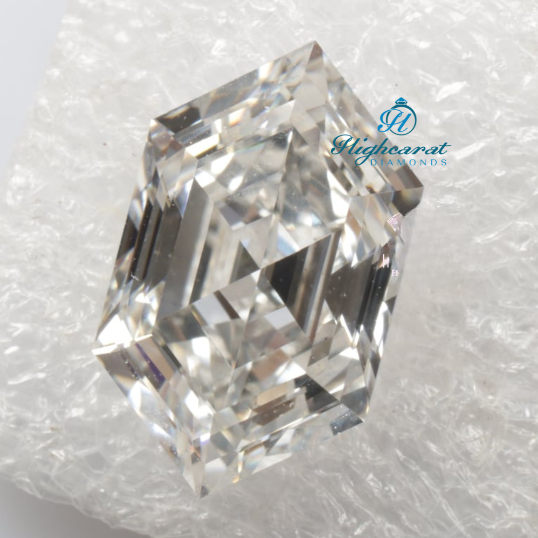 Certified Hexagon Step Cut Lab Grown Diamond with polished finish and balanced proportions