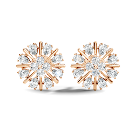 2.32 Ct Sparkling Round Style Round & Pear Shape Natural-Lab Grown Diamond Esthetical Party Wear Diamond Earrings For Women - HIGHCARAT DIAMONDS