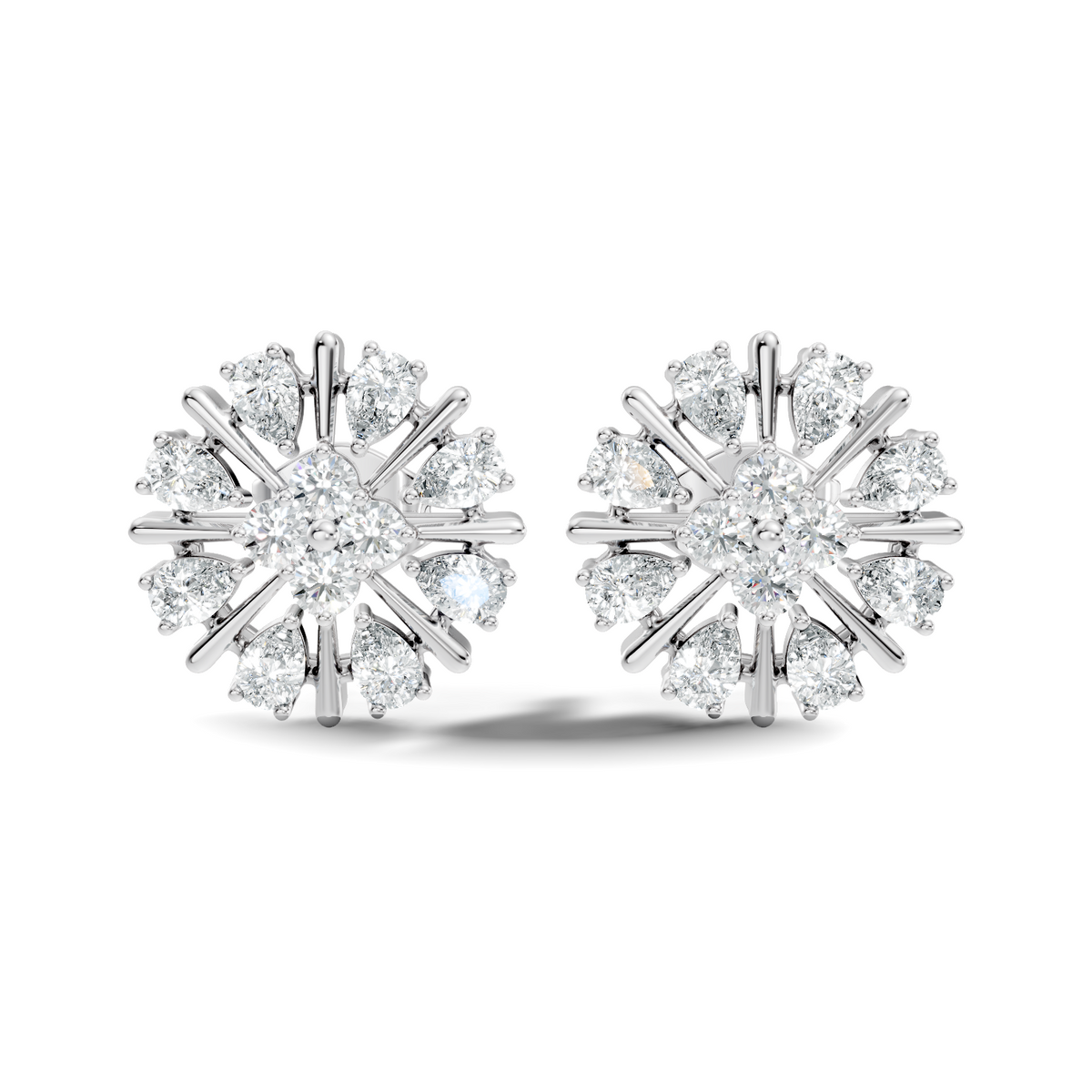 2.32 Ct Sparkling Round Style Round & Pear Shape Natural-Lab Grown Diamond Esthetical Party Wear Diamond Earrings For Women - HIGHCARAT DIAMONDS