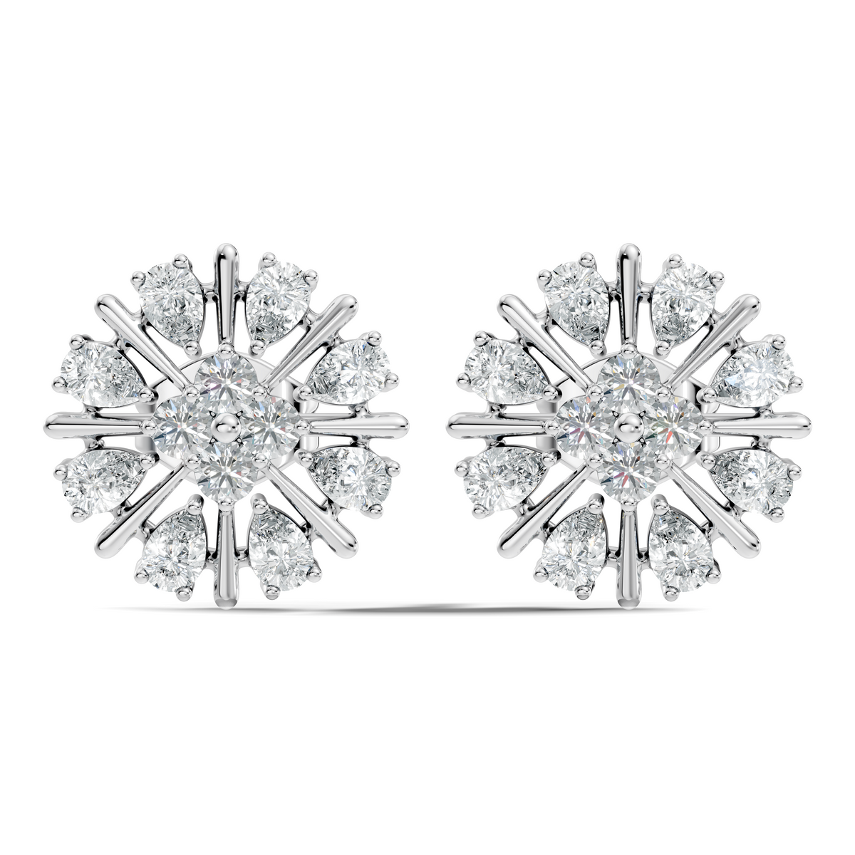 2.32 Ct Sparkling Round Style Round & Pear Shape Natural-Lab Grown Diamond Esthetical Party Wear Diamond Earrings For Women - HIGHCARAT DIAMONDS