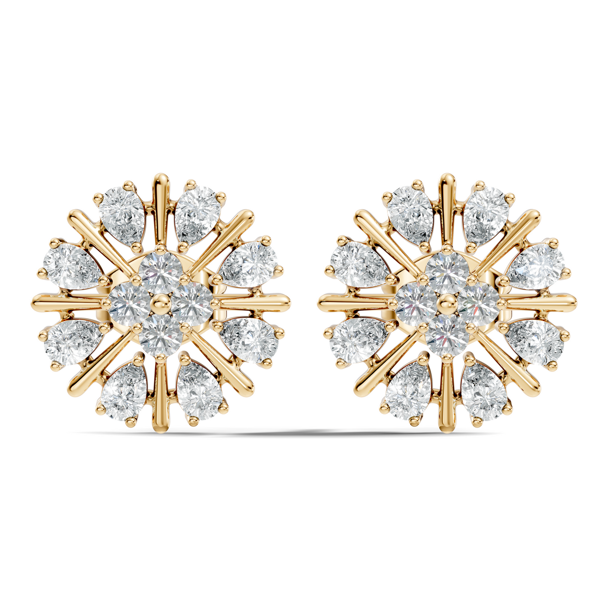 2.32 Ct Sparkling Round Style Round & Pear Shape Natural-Lab Grown Diamond Esthetical Party Wear Diamond Earrings For Women - HIGHCARAT DIAMONDS