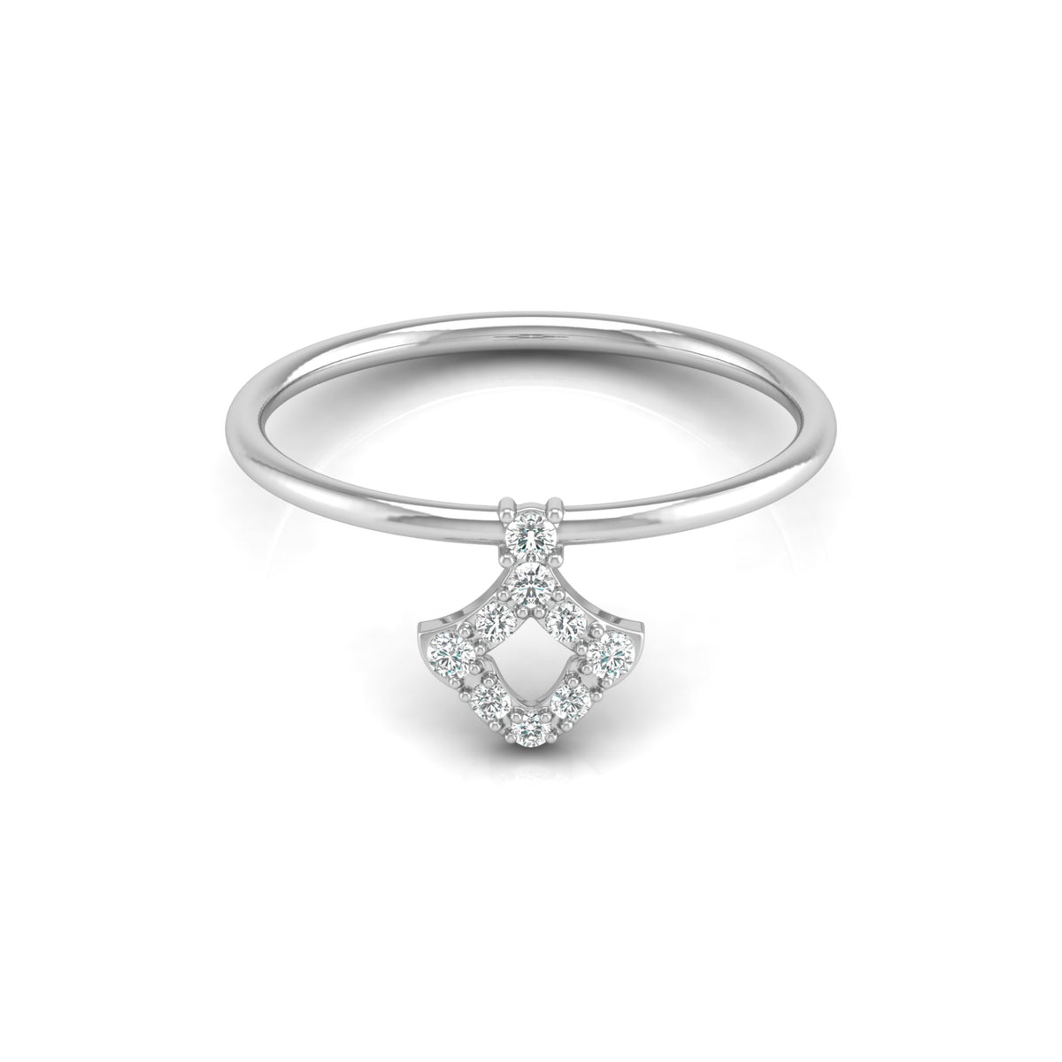 Unique Round Cut Diamond Ring For Her Modern Delicate In 14K gold Light & Stylish - HIGHCARAT DIAMONDS