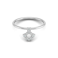 Unique Round Cut Diamond Ring For Her Modern Delicate In 14K gold Light & Stylish - HIGHCARAT DIAMONDS