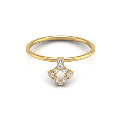 Unique Round Cut Diamond Ring For Her Modern Delicate In 14K gold Light & Stylish - HIGHCARAT DIAMONDS