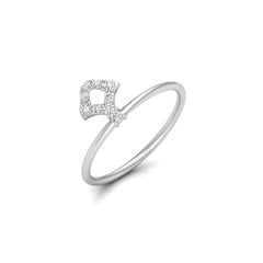 Unique Round Cut Diamond Ring For Her Modern Delicate In 14K gold Light & Stylish - HIGHCARAT DIAMONDS