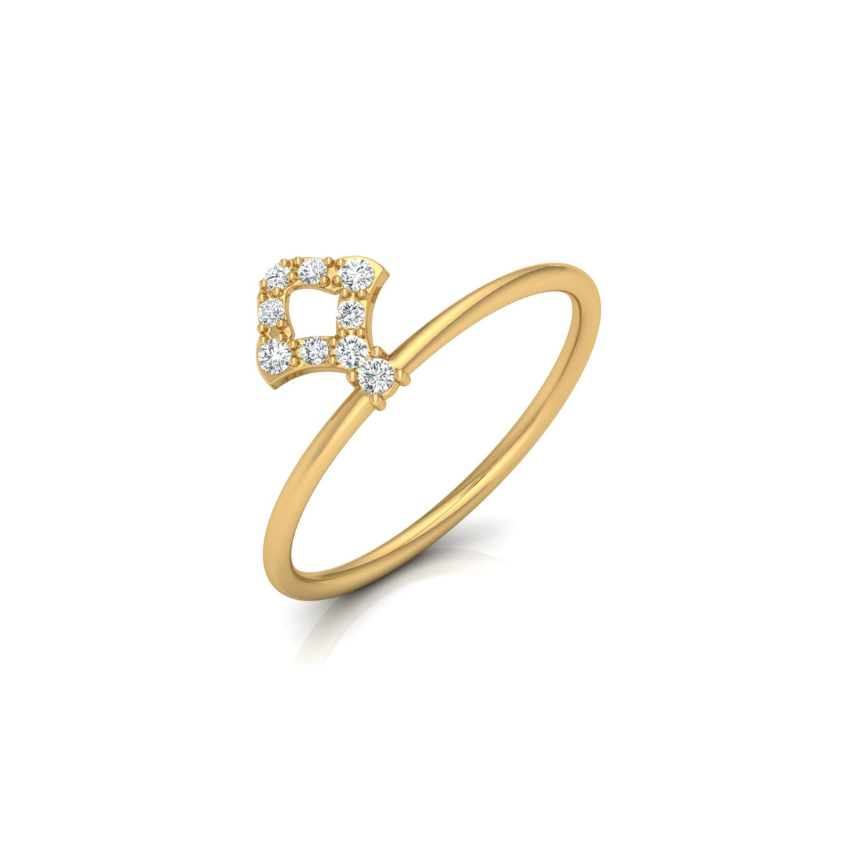 Unique Round Cut Diamond Ring For Her Modern Delicate In 14K gold Light & Stylish - HIGHCARAT DIAMONDS