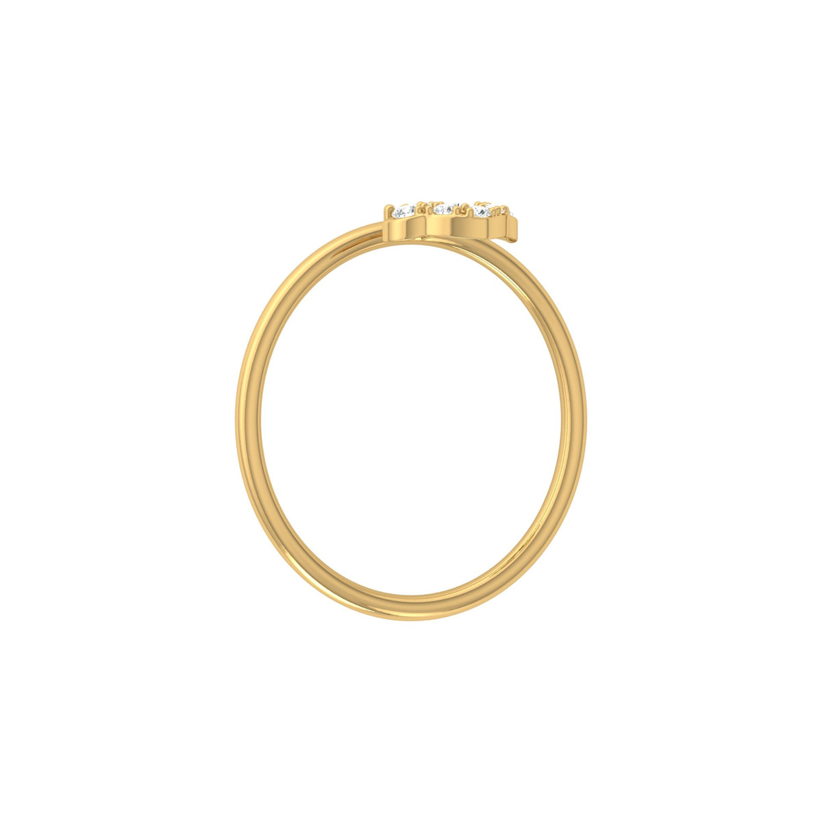 Unique Round Cut Diamond Ring For Her Modern Delicate In 14K gold Light & Stylish - HIGHCARAT DIAMONDS