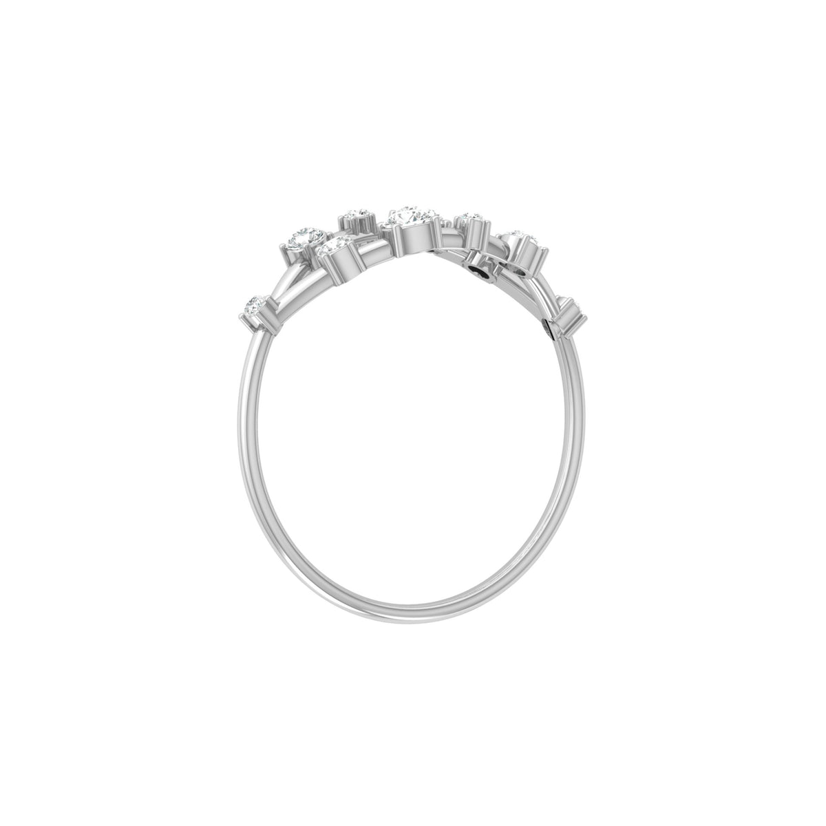 Unique Round Cut Diamond Wedding Band Elegant Thin Ring In 14K Solid Gold - HIGHCARAT DIAMONDS