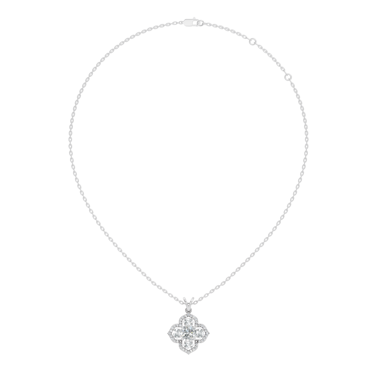 Elegant Round Lab-Grown Diamond Pendant In Colorless White Gold Perfect Gift - HIGHCARAT DIAMONDS