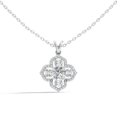 Elegant Round Lab-Grown Diamond Pendant In Colorless White Gold Perfect Gift - HIGHCARAT DIAMONDS
