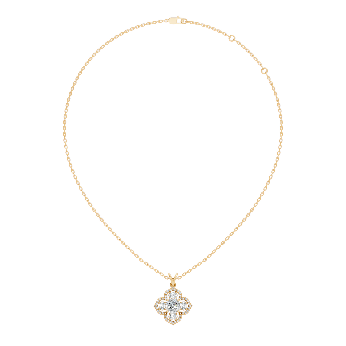 Elegant Round Lab-Grown Diamond Pendant In Colorless White Gold Perfect Gift - HIGHCARAT DIAMONDS
