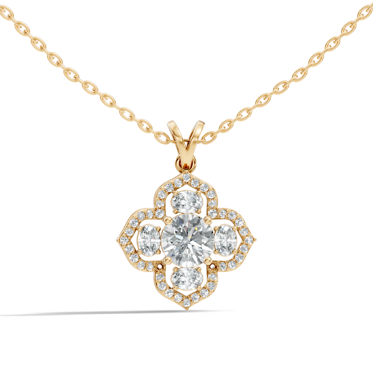 Elegant Round Lab-Grown Diamond Pendant In Colorless White Gold Perfect Gift - HIGHCARAT DIAMONDS