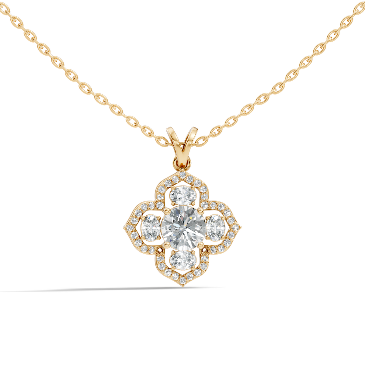 Elegant Round Lab-Grown Diamond Pendant In Colorless White Gold Perfect Gift - HIGHCARAT DIAMONDS