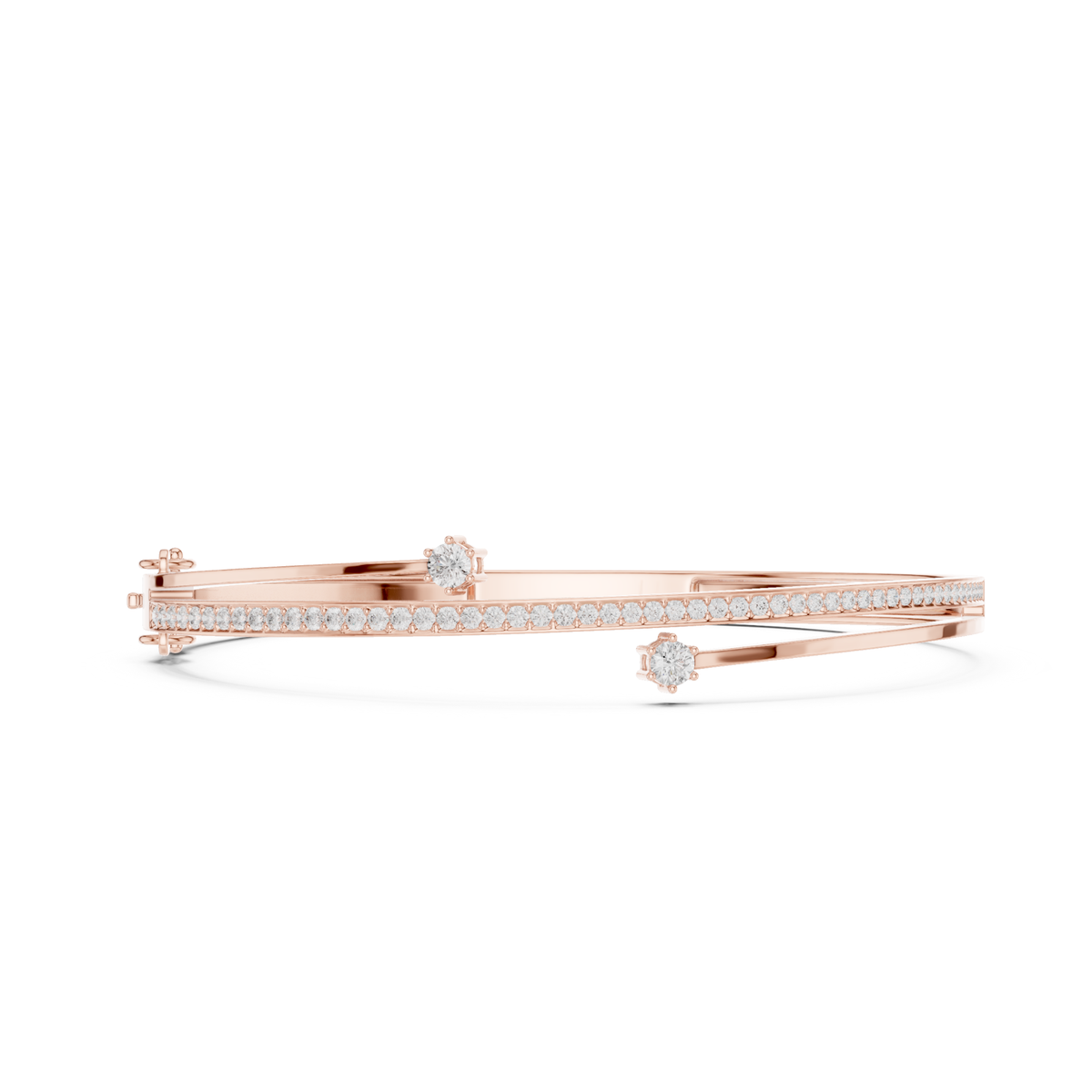 Unique Round Cut Lab Grown Diamond Wedding Bangle Bracelet Gift For Her - HIGHCARAT DIAMONDS