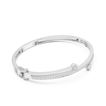 Unique Round Cut Lab Grown Diamond Wedding Bangle Bracelet Gift For Her - HIGHCARAT DIAMONDS