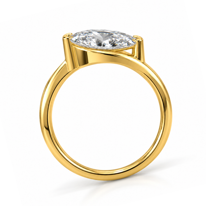 1.65 Ct Marquise Cut Lab Grown Diamond Bypass Ring