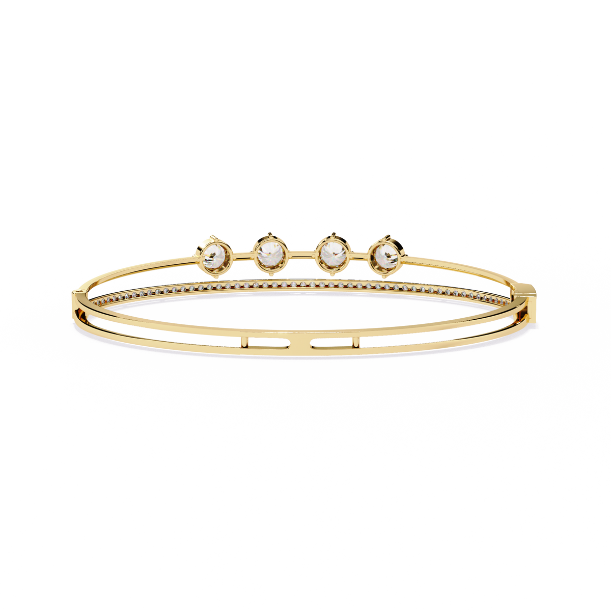 Vintage 2.32Ct Round Cut White Colorless Diamond Prong Set Sparkling Perfect Dainty Party Wear Bangle - HIGHCARAT DIAMONDS