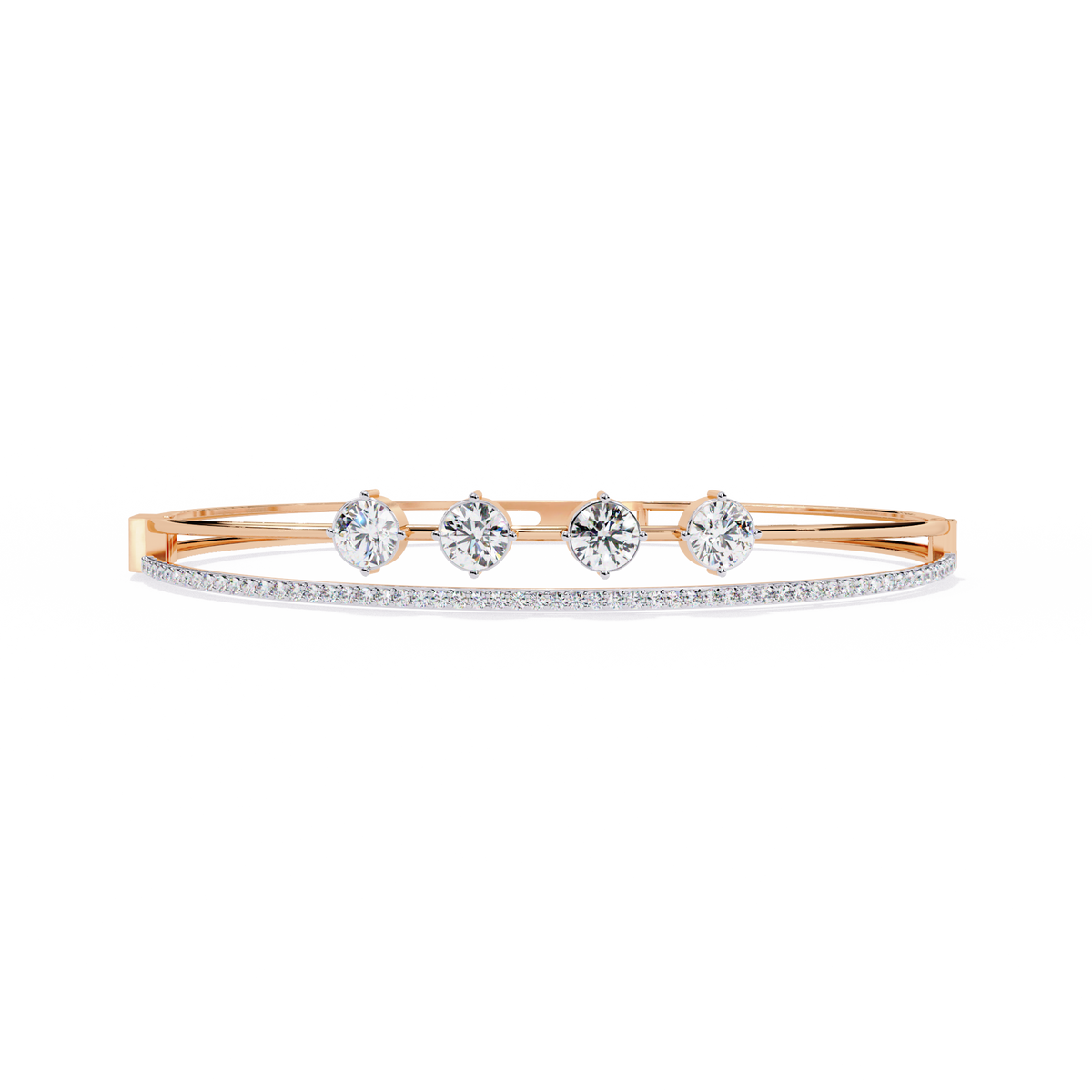 Vintage 2.32Ct Round Cut White Colorless Diamond Prong Set Sparkling Perfect Dainty Party Wear Bangle - HIGHCARAT DIAMONDS