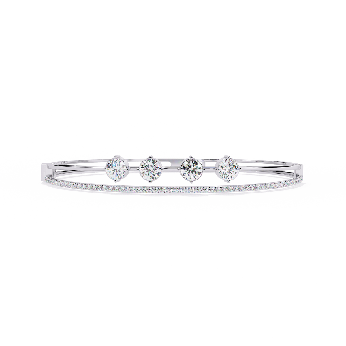 Vintage 2.32Ct Round Cut White Colorless Diamond Prong Set Sparkling Perfect Dainty Party Wear Bangle - HIGHCARAT DIAMONDS