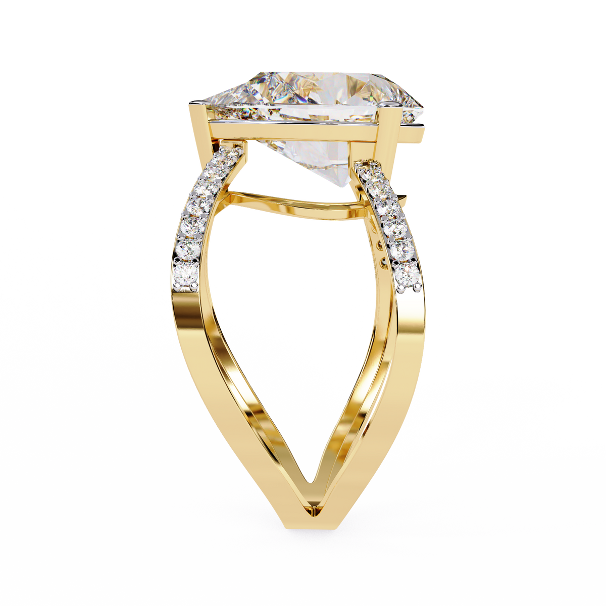 Vintage 4.62Ct Pear And Round Cut Lab Grown Diamond 14k Solid Rose Gold Wedding Ring For Her - HIGHCARAT DIAMONDS