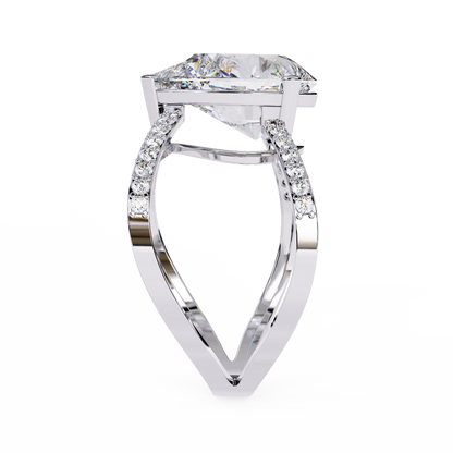 Vintage 4.62Ct Pear And Round Cut Lab Grown Diamond 14k Solid Rose Gold Wedding Ring For Her - HIGHCARAT DIAMONDS