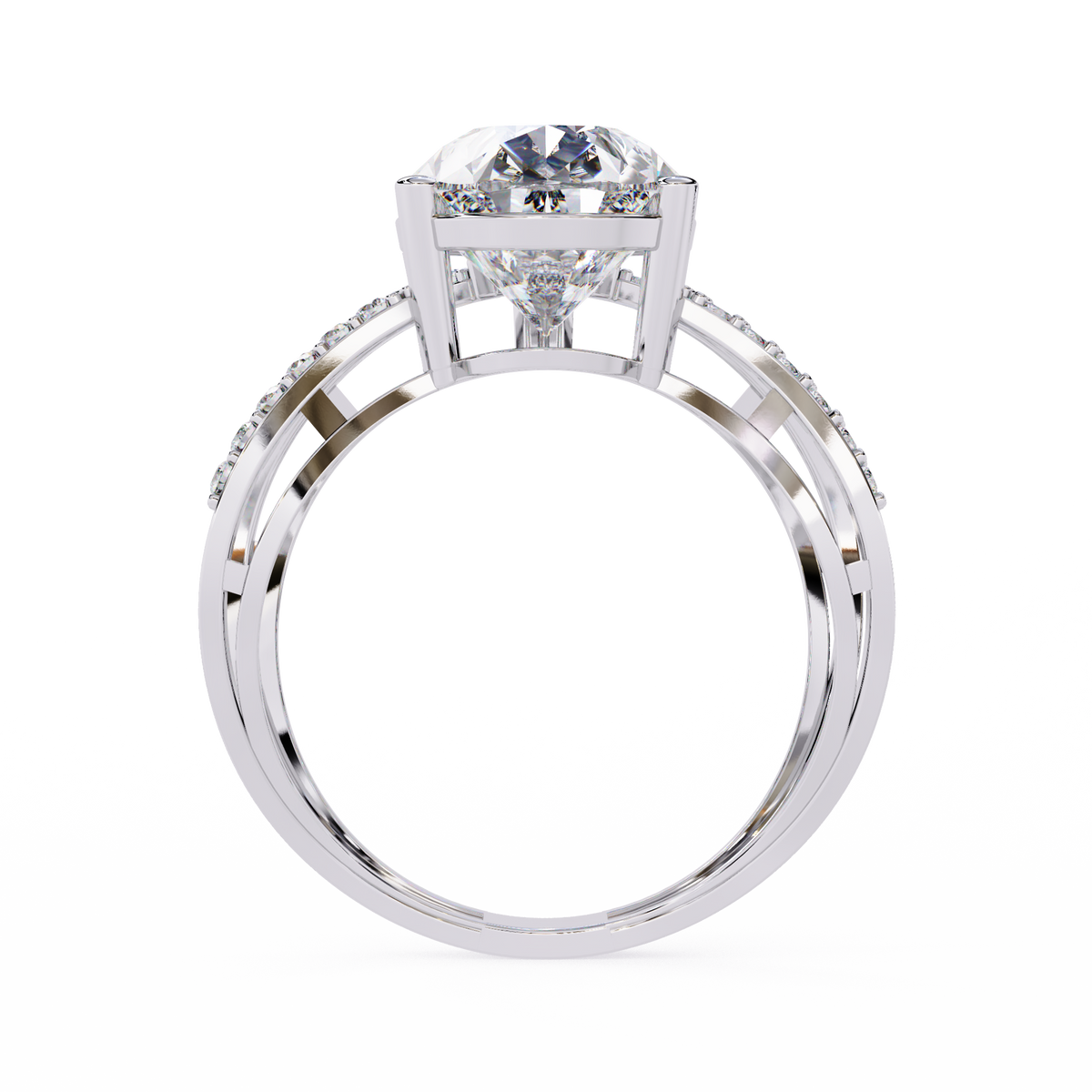 Vintage 4.62Ct Pear And Round Cut Lab Grown Diamond 14k Solid Rose Gold Wedding Ring For Her - HIGHCARAT DIAMONDS