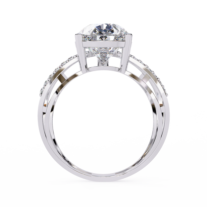 Vintage 4.62Ct Pear And Round Cut Lab Grown Diamond 14k Solid Rose Gold Wedding Ring For Her - HIGHCARAT DIAMONDS