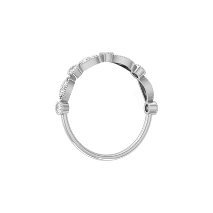 Vintage Art Deco Round Diamond Band Ring for Women In 14K Solid Gold Elegant Everyday Wear Ring - HIGHCARAT DIAMONDS