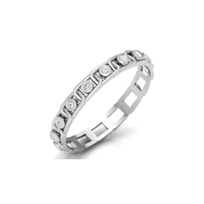 Vintage-Inspired Round Diamond Wedding Band Ring for Daily Wear in 18K Solid Gold - HIGHCARAT DIAMONDS