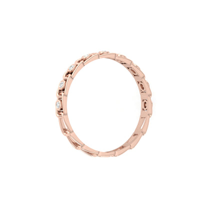 Vintage-Inspired Round Diamond Wedding Band Ring for Daily Wear in 18K Solid Gold - HIGHCARAT DIAMONDS