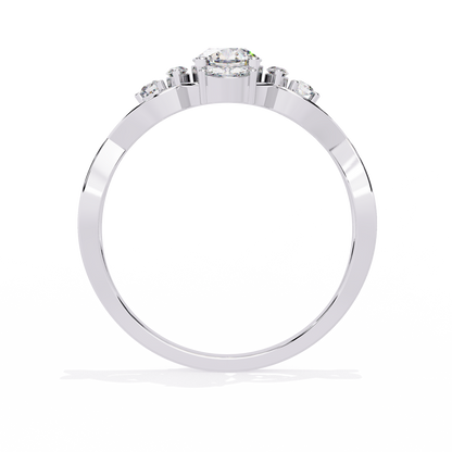 Vintage Marquise and Round Cut Diamond Unique Twisted Halo Style Dainty Cluster Proposer Ring - HIGHCARAT DIAMONDS