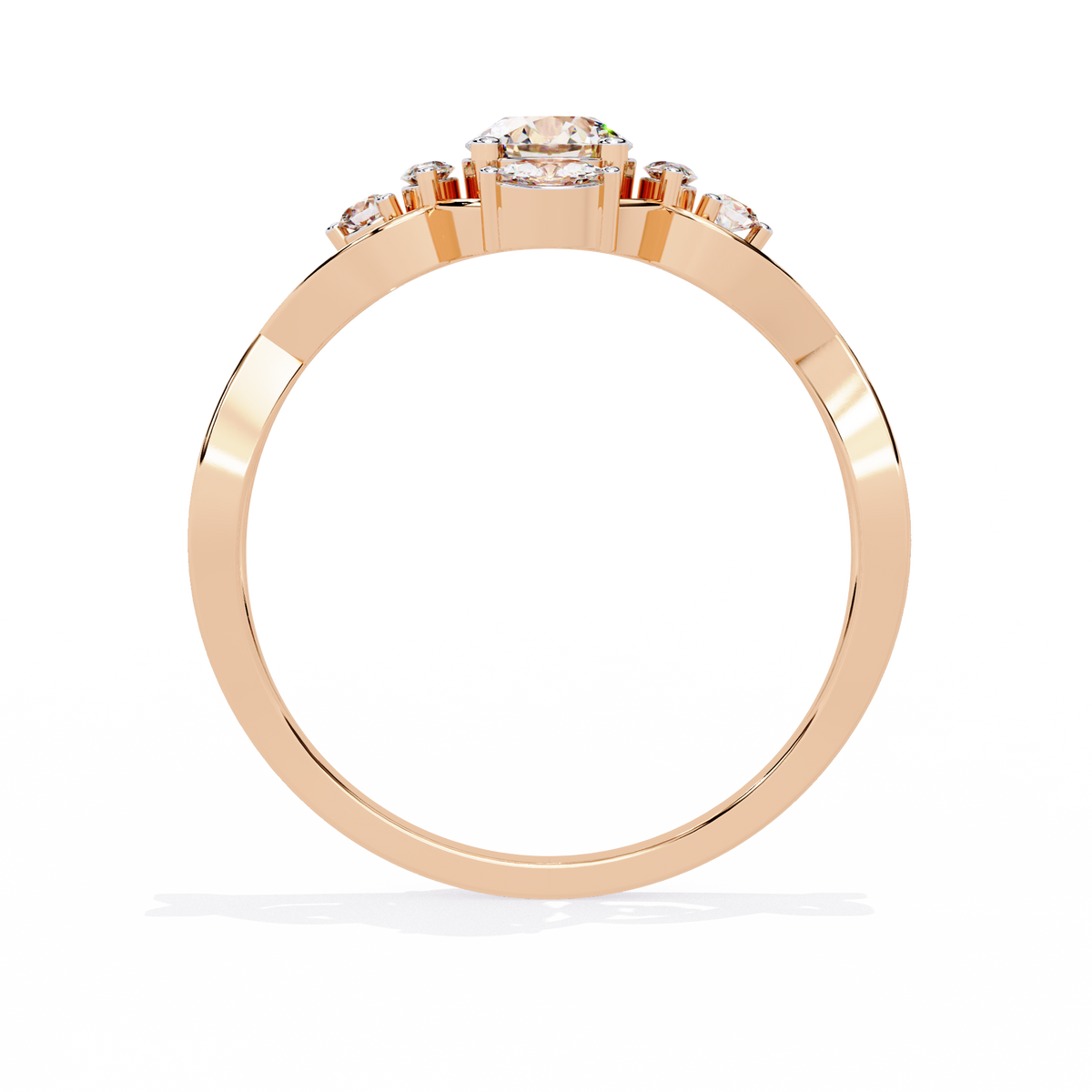 Vintage Marquise and Round Cut Diamond Unique Twisted Halo Style Dainty Cluster Proposer Ring - HIGHCARAT DIAMONDS