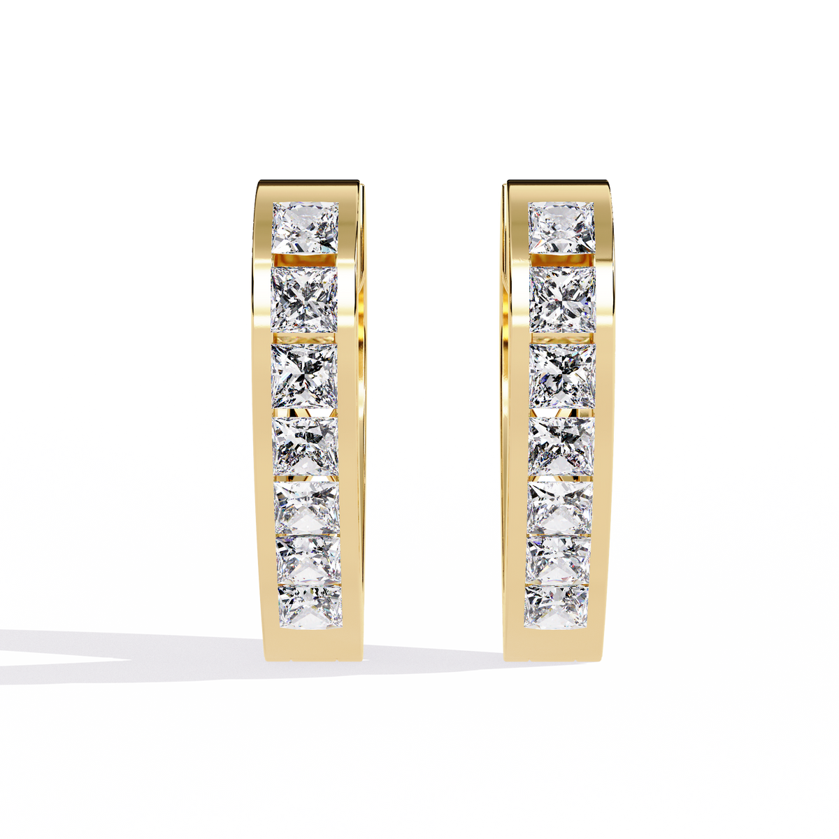 Vintage Princess Cut Top Grade Diamond Elegant Minimalist Stunning Handmade Hoop Party Wear Earring For Her - HIGHCARAT DIAMONDS