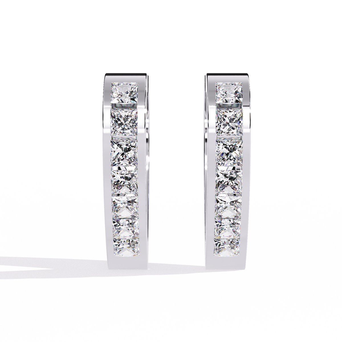 Vintage Princess Cut Top Grade Diamond Elegant Minimalist Stunning Handmade Hoop Party Wear Earring For Her - HIGHCARAT DIAMONDS