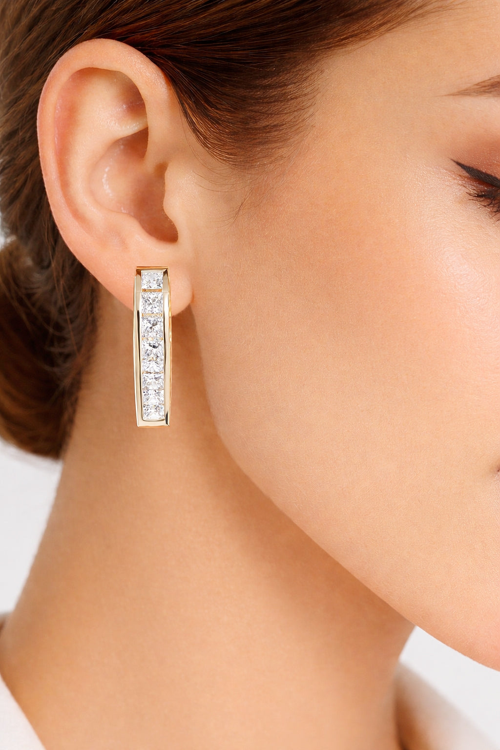 Vintage Princess Cut Top Grade Diamond Elegant Minimalist Stunning Handmade Hoop Party Wear Earring For Her - HIGHCARAT DIAMONDS #wearthelook