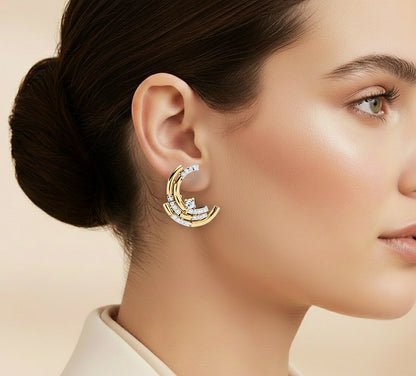 Vintage Round Diamond Earrings Close-Up of Antique Design