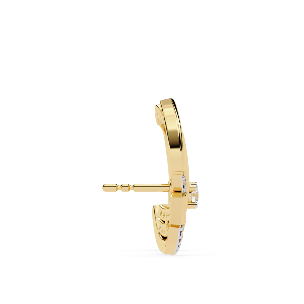 Round Cut Antique Diamond Earrings Side Profile Showing Setting