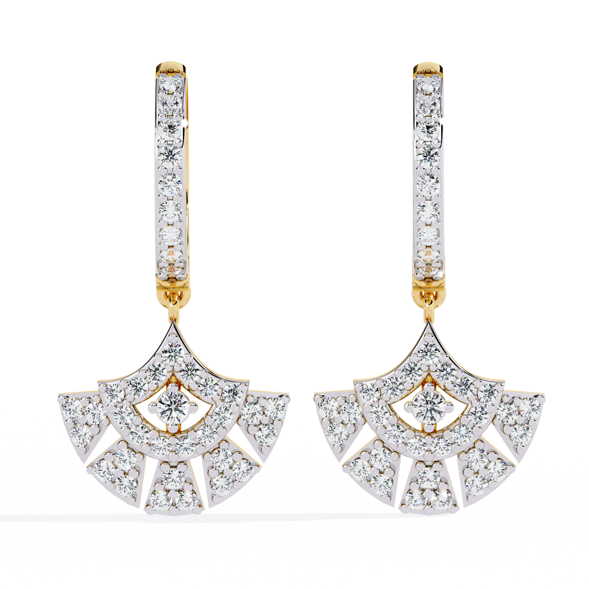 Vintage Round Cut Top Grade Diamond Antique Elegant Classic Handmade Wedding Hoop Earring For Her - HIGHCARAT DIAMONDS