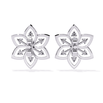 Art Deco Lab Grown Diamond Earrings Side Profile View